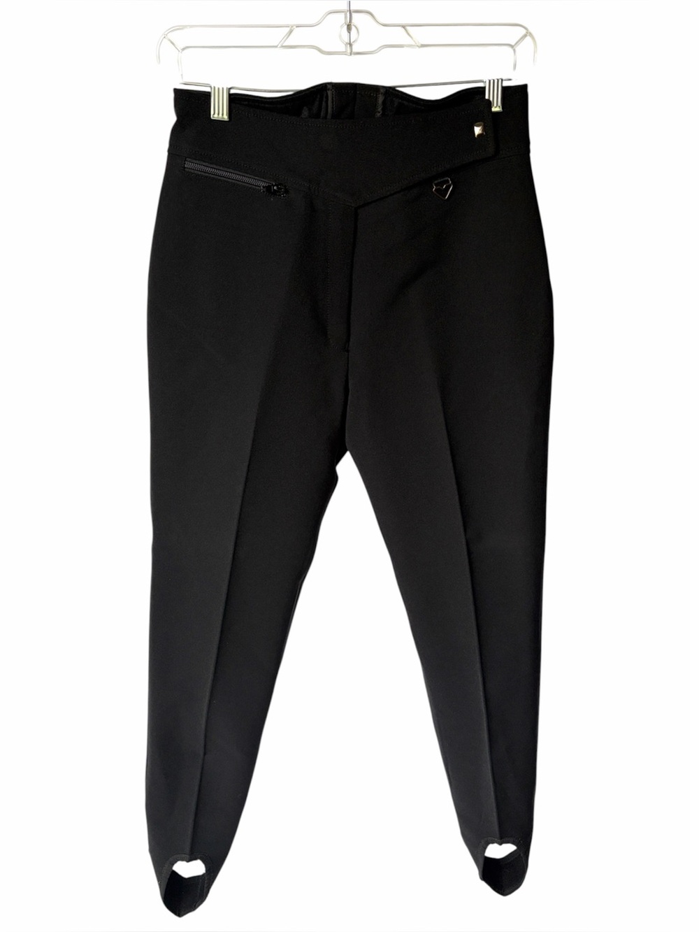 Obermeyer Black Stirrup Ski Pants Wool Blend Stretch Womens 8R